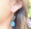 Leightworks Crystal Swirl Dangle Earrings Polished Blue
